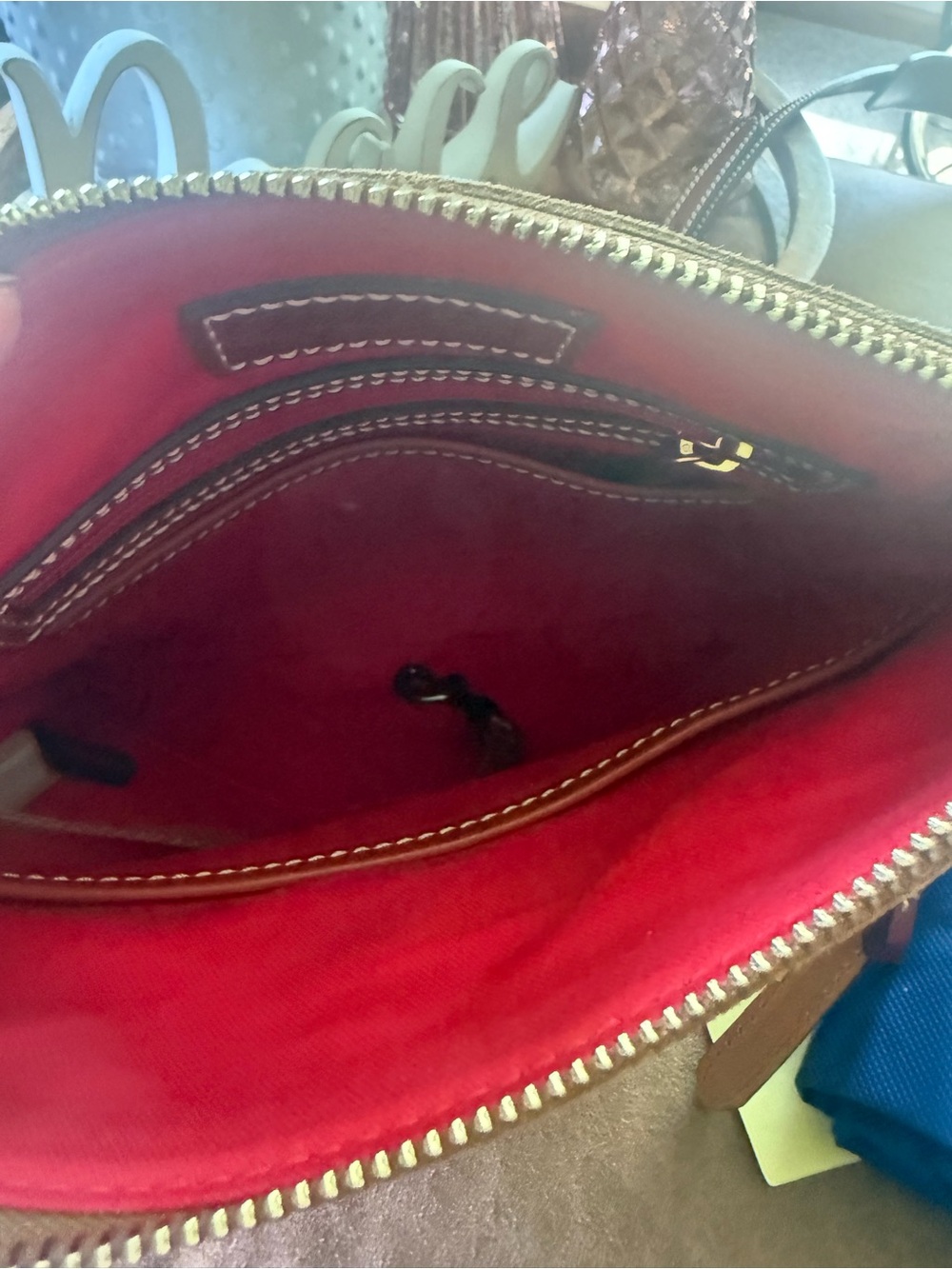 Dooney & Bourke Suede Crossbody with Leather Trim Letter Carrier NWT - Picture 5 of 9